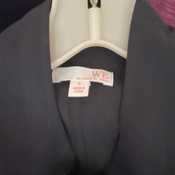 Black Utility Jacket with Collarless Design and Epaulettes - Picture 3 of 3